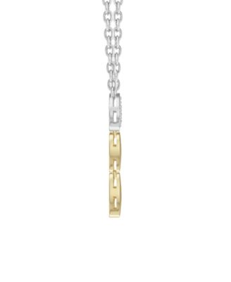 Diamond (1/4 ct. t.w.) Pendant Necklace in Sterling Silver and 14k Gold Over Sterling Silver