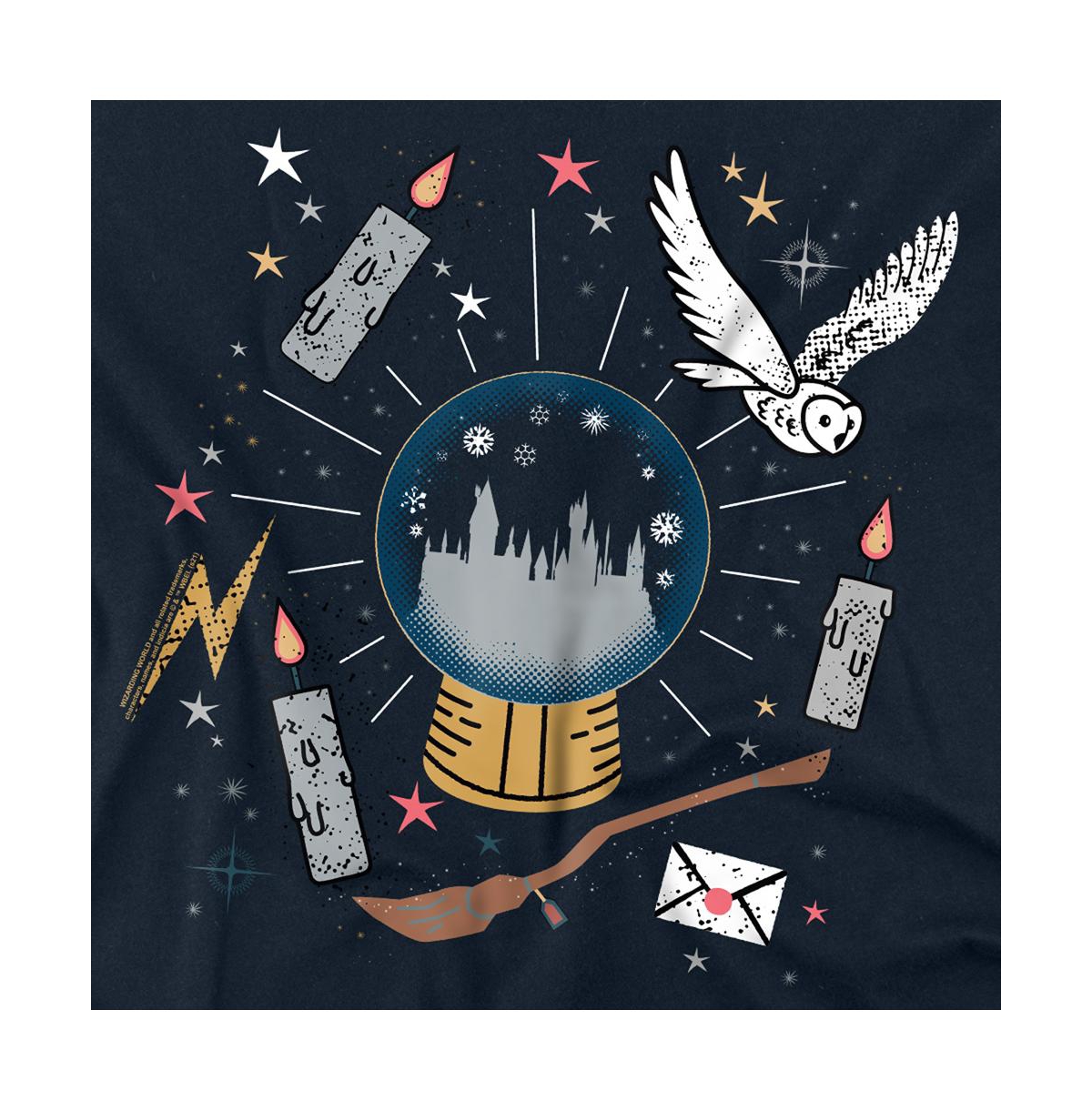 Harry Potter Men's Hogwarts Holiday Snowglobe Hedwig T Shirt