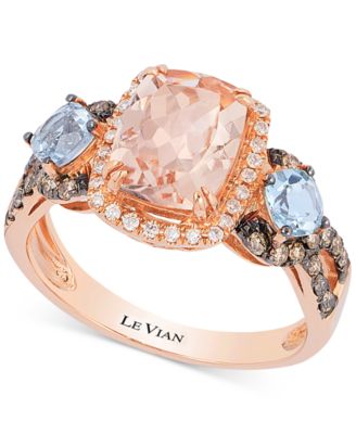 le vian morganite diamond and 14k rose gold ring