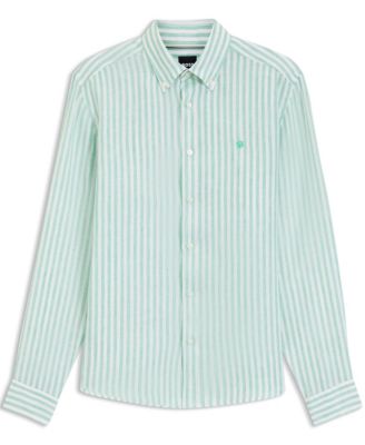 Men's Regular-Fit Striped Linen Dress Shirt