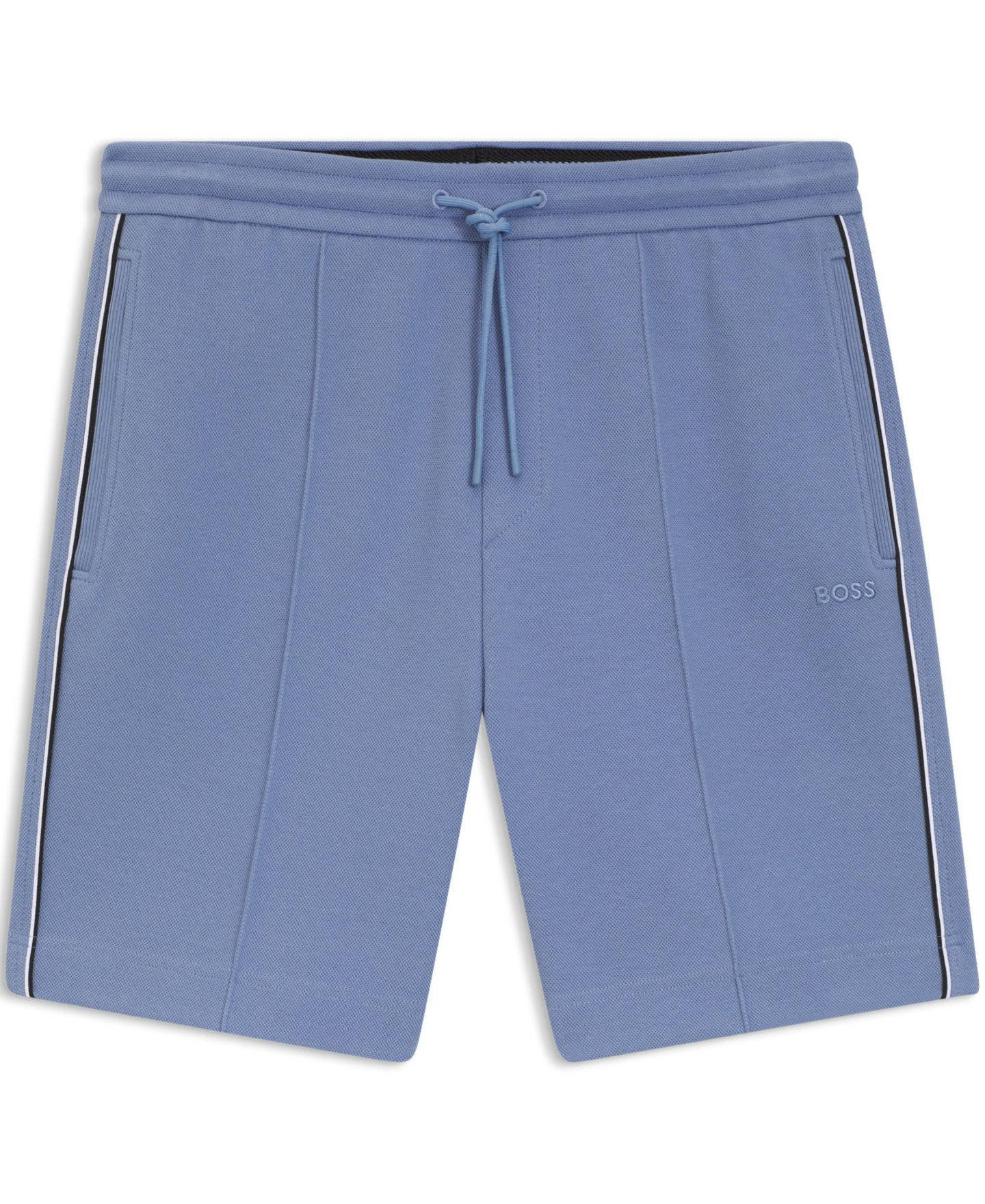 Мужские шорты Hugo Boss Cotton-Blend Piping Trim, цвет: Синий — фото 3