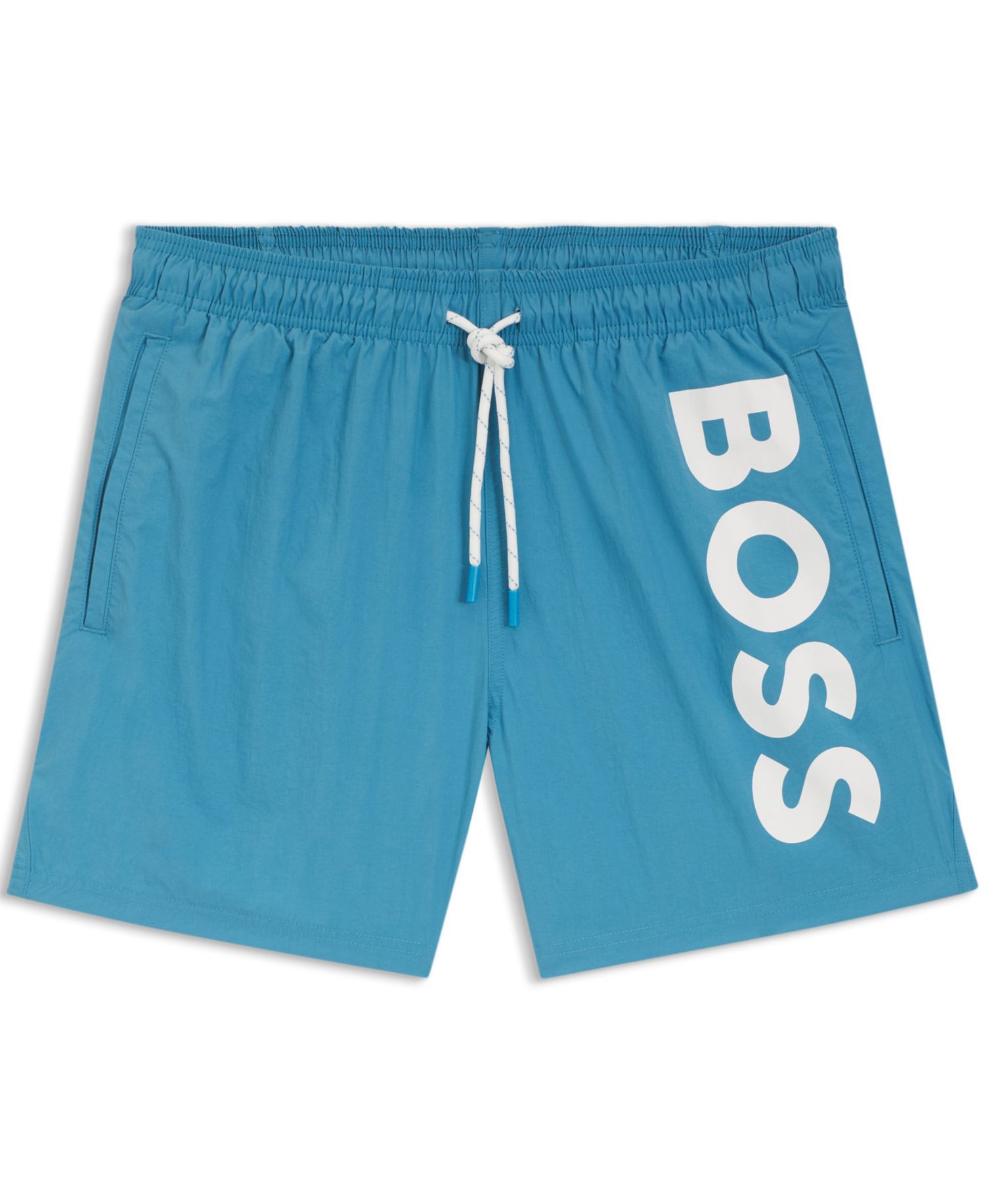 Men's Quick-Dry Vertical Logo Print Swim Shorts
