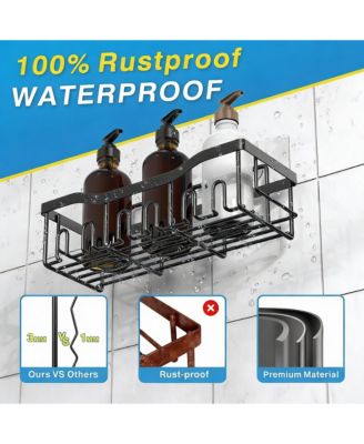 5-Piece Stainless Steel Shower Organizer Set for Bathroom Storage