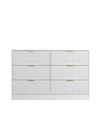 Modern 6-Drawer Dresser with Wavy Pattern Panels