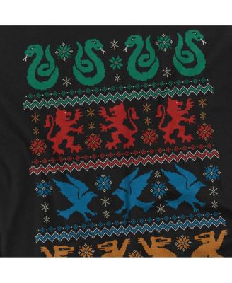 Big & Tall Hogwarts Houses Fair Isle Christmas Sweater T Shirt