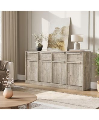 62.4" Sideboard Buffet Cabinet with 4 Drawers, Large Modern Coffee Bar Storage Cabinet