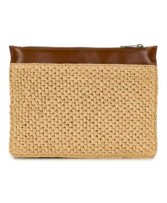 Scalloped Raffia Small Yvette Clutch Crossbody Bag