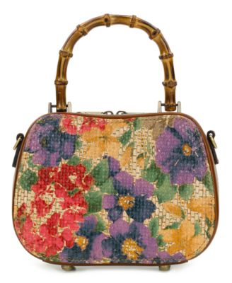 Painted Woven Small Lara Top Handle Crossbody Bag