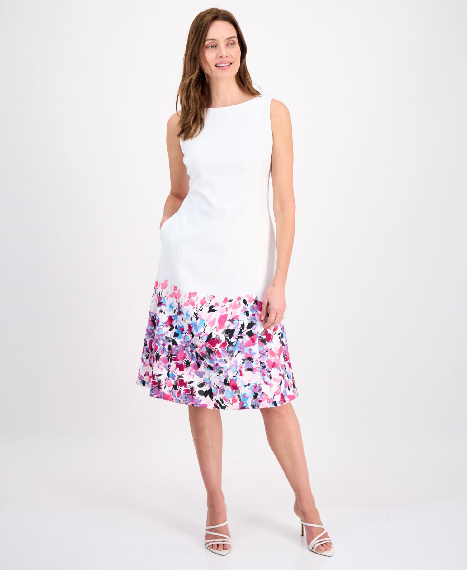 Women's Sleeveless Floral Midi Dress