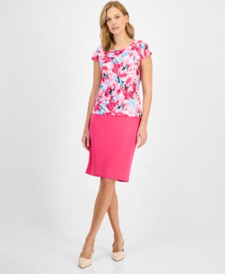 Women's Printed Cowlneck Top