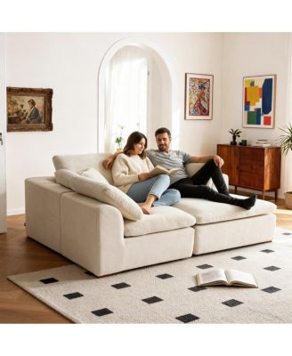 Modern L-Shaped Sectional Sofa with Chaise Lounge, Corduroy Couch