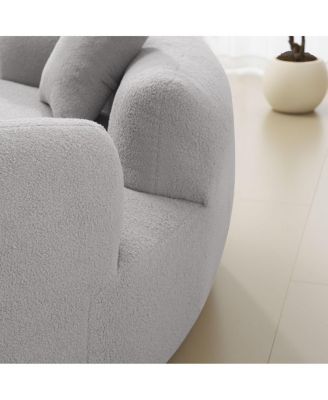 Curved Loveseat Sofa - Teddy Velvet, No-Assembly, 350 lbs Capacity