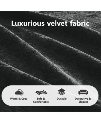  Soft Velvet Boneless Sofa, Ergonomic, No Assembly, Black