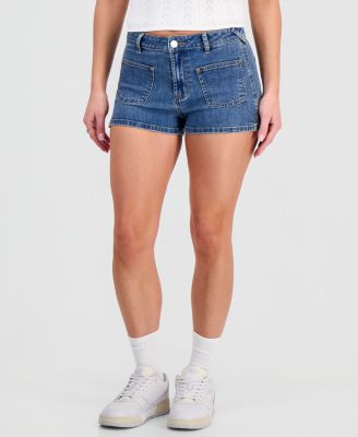 Juniors' Sailor High Rise Denim Shorts