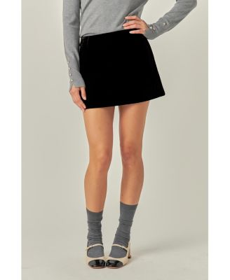 Women's Velvet Low Rise Skirt.