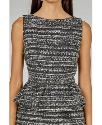 Women's Sequin Textured Peplum Top
