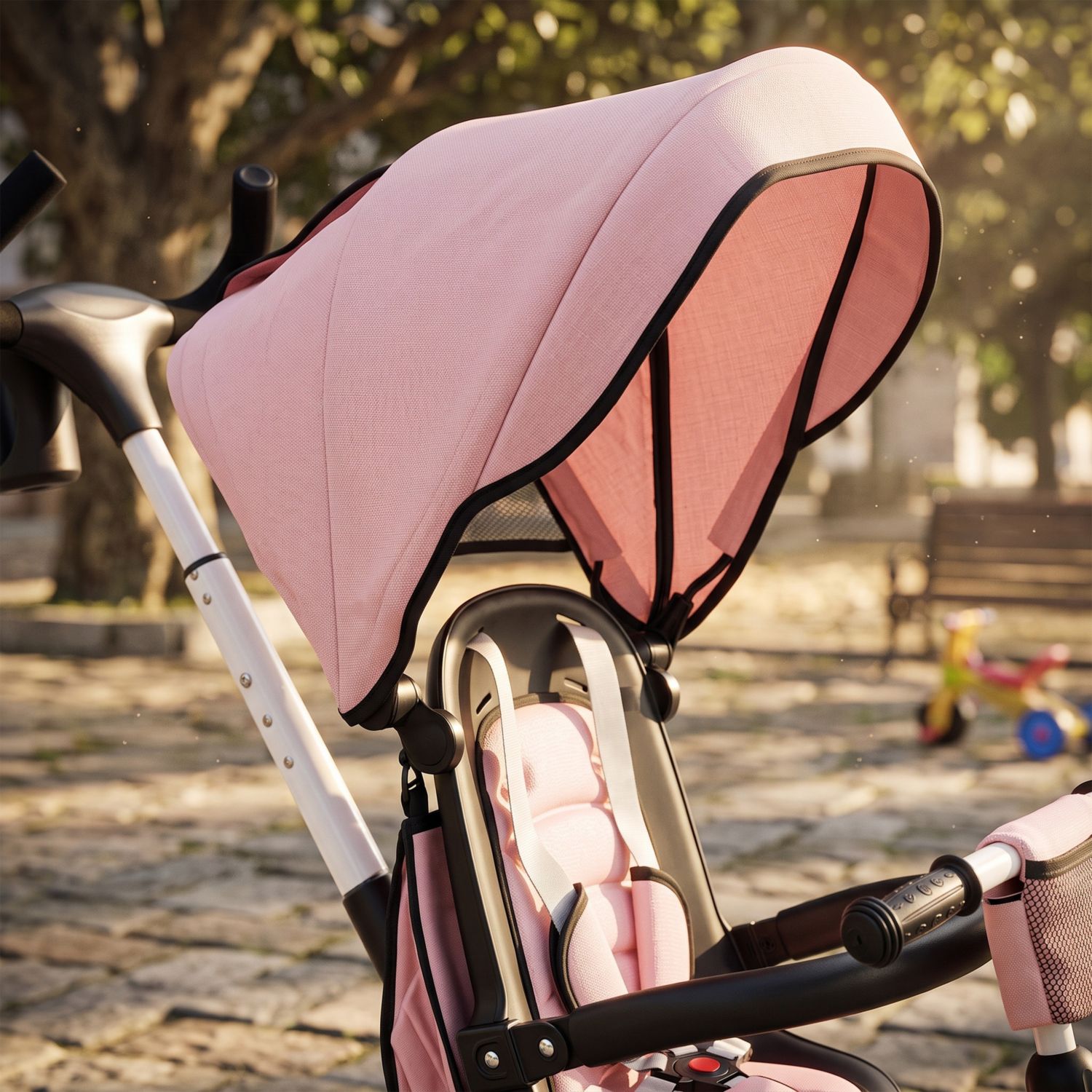 6 in 1 Kids Tricycle with Adjustable Push Handle for 1-5 Years