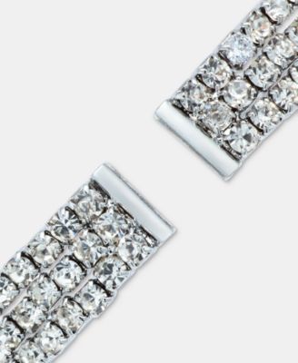 Crystal & Imitation Pearl Triple Row Cuff Bracelet