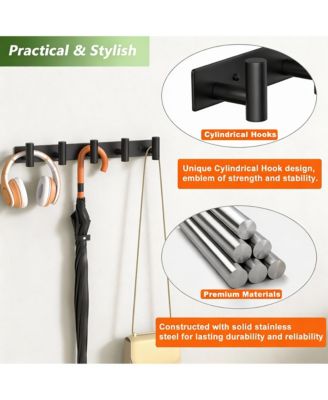 5-Prong Stainless Steel Wall Hook for Hats, Bags, Coats