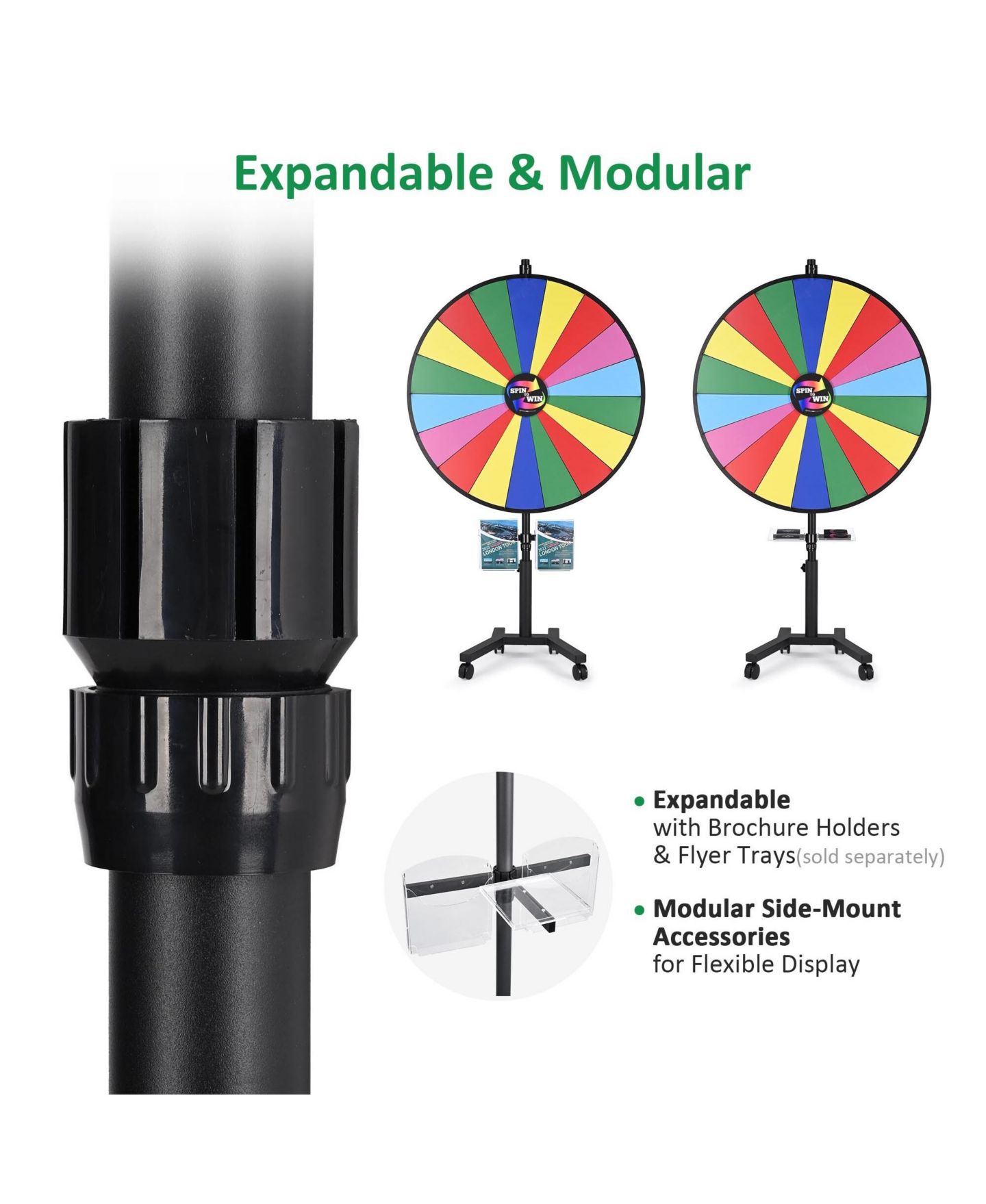 Детская игрушка WinSpin 48" Spinning Prize Wheel with Mobile Base, от 14 лет, цвет: Natrual — фото 7
