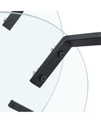 Retro minimalist metal frame glass coffee table