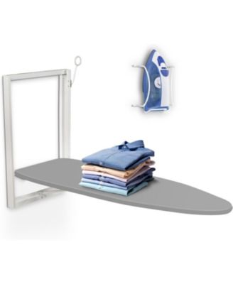 Wall-Mounted Ironing Board, Foldable Iron Board with Iron Holder, Space Saving Design