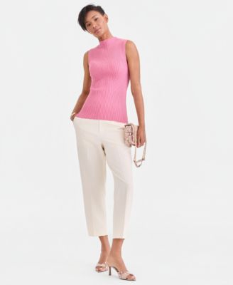 Women's Metallic Rib-Knit Sleeveless Sweater