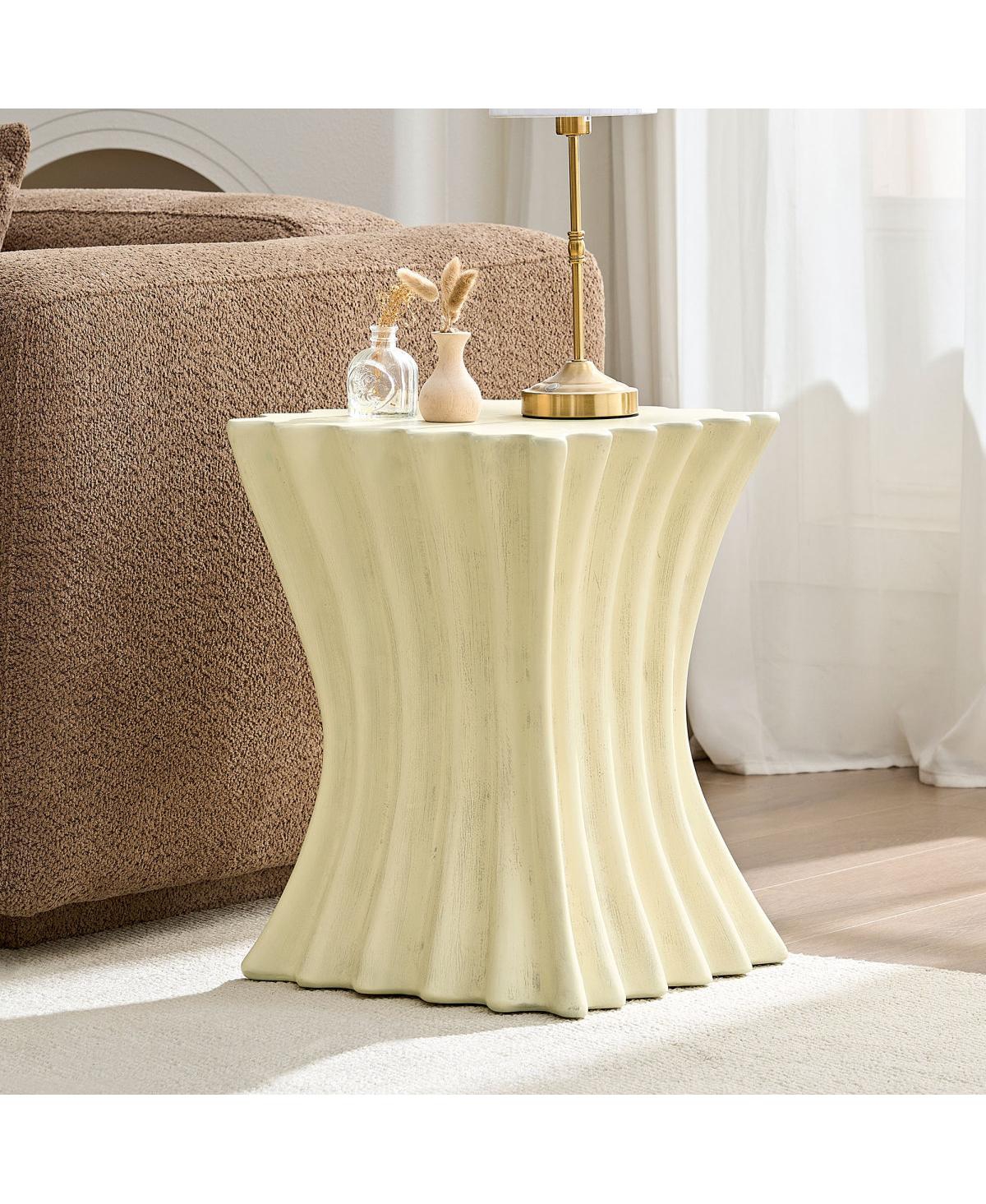 Streamdale Furniture Vintage Fiberglass Side Table - Beige
