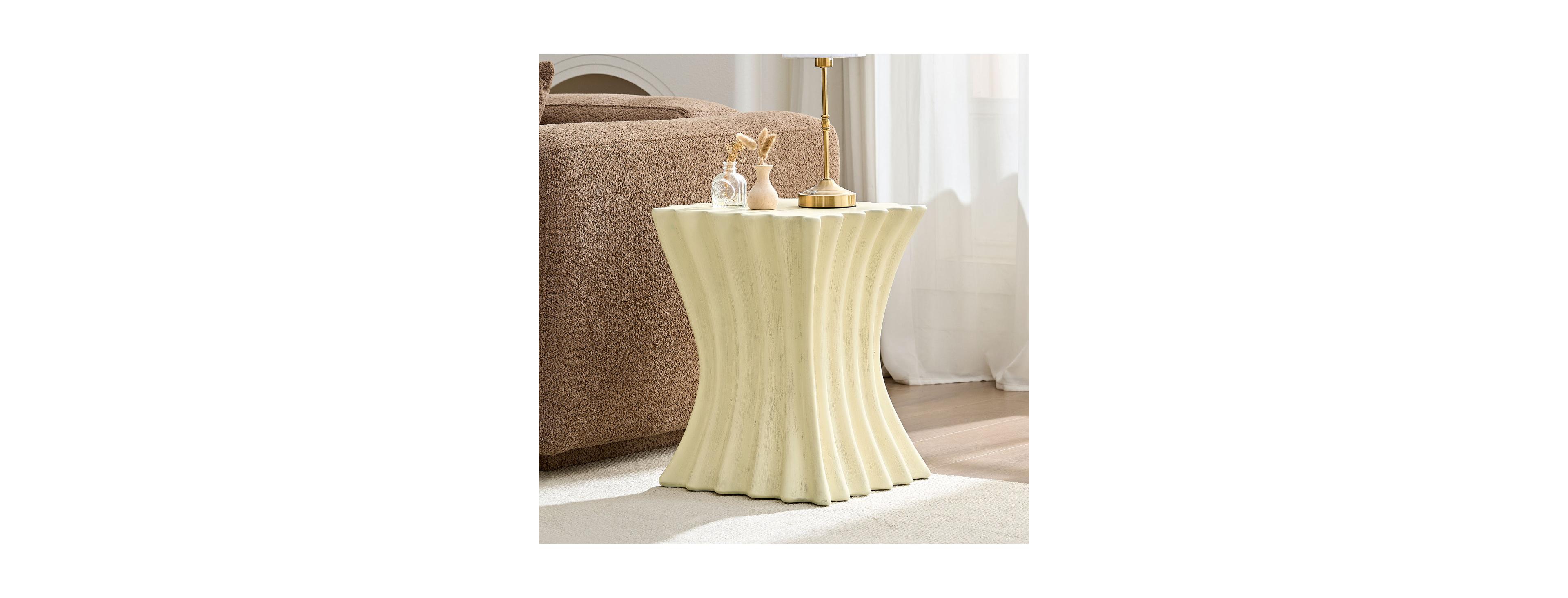 Streamdale Furniture Vintage Fiberglass Side Table - Beige