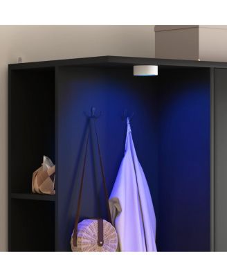 Wardrobe Closet 71.7" H, 2 Doors 6 Drawers