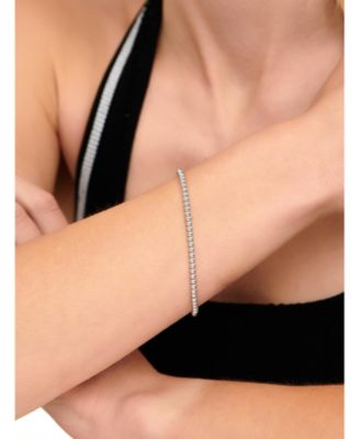 3mm Beaded Ball Chain Bracelet in Rhodium Plated Sterling Silver