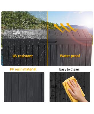 80 Gal. Waterproof Outdoor Resin Storage Deck Box with Lockable Lid