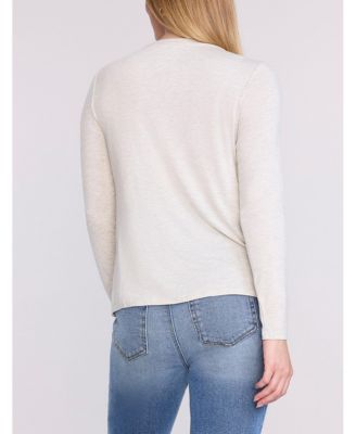 Maternity Motherhood Crewneck Long Sleeve Draped Nursing Tee