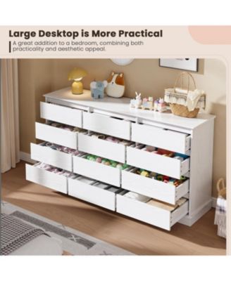 12-Drawer Dresser for Bedroom, Large Double Chest of Drawers with Deep Storage & Wide Top, White