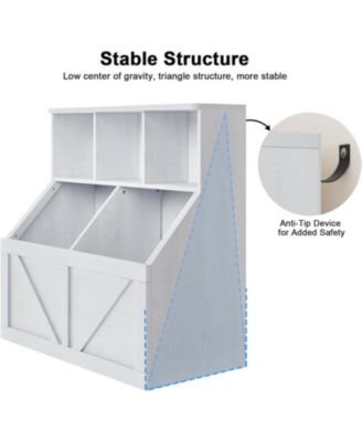 Toy Storage Organizer and Kids Bookshelf, Toddler Toy Storage Cabinet, White