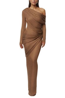 Women's Opulent Metallic Maxi Skirt