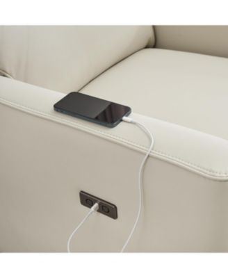 Power Recliner Chair Swivel Rocking Glider PU Leather Upholstered Glider Recliner Nursery Chair