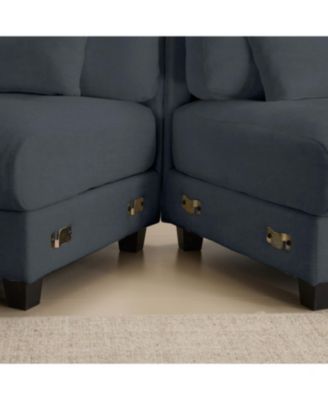 93" 3+1 Seater Sofa Ottoman, Adjustable Backrest, 350lb/Seat, Chenille