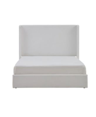 Carmen King Upholstered Wingback Bed - No Box Spring Needed