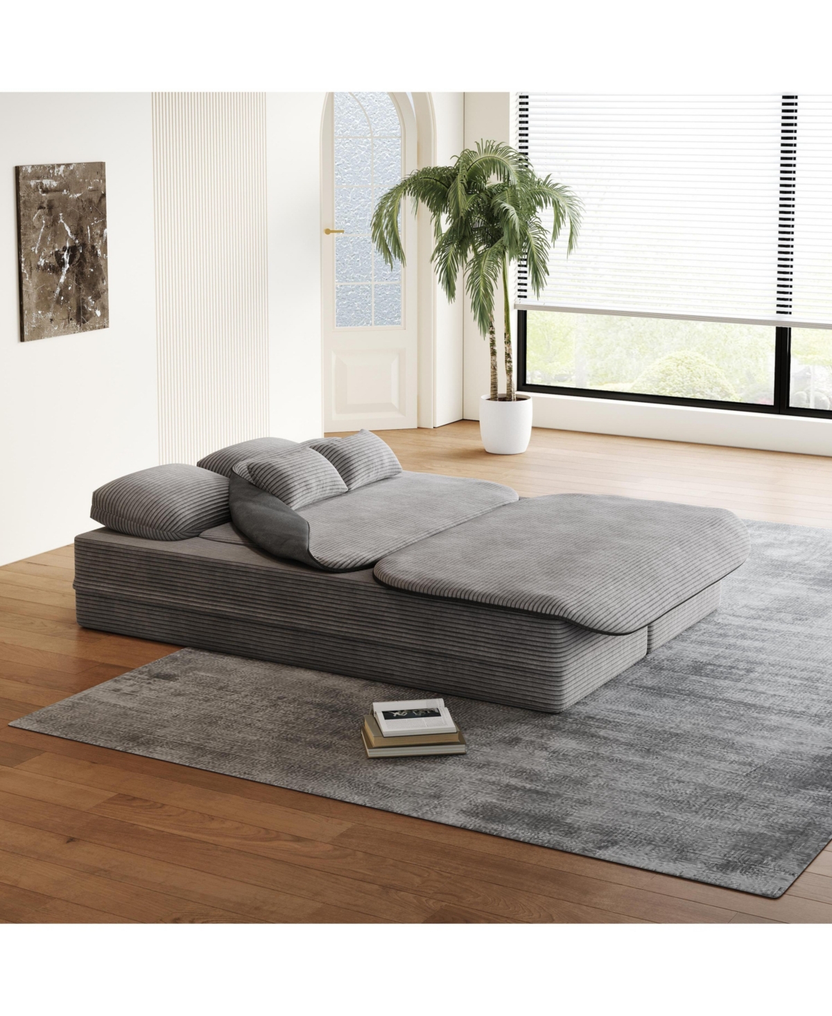 Streamdale Furniture 75" Foldable Sofa Bed with Blanket