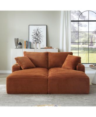 Compressible Double Chaise Lounge Sleeper Loveseat