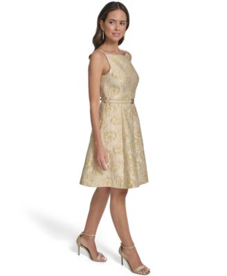 Women's Square Neck Fit And Flare Dress