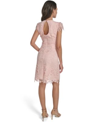 Women's Lace Detail Fit and Flare Dress