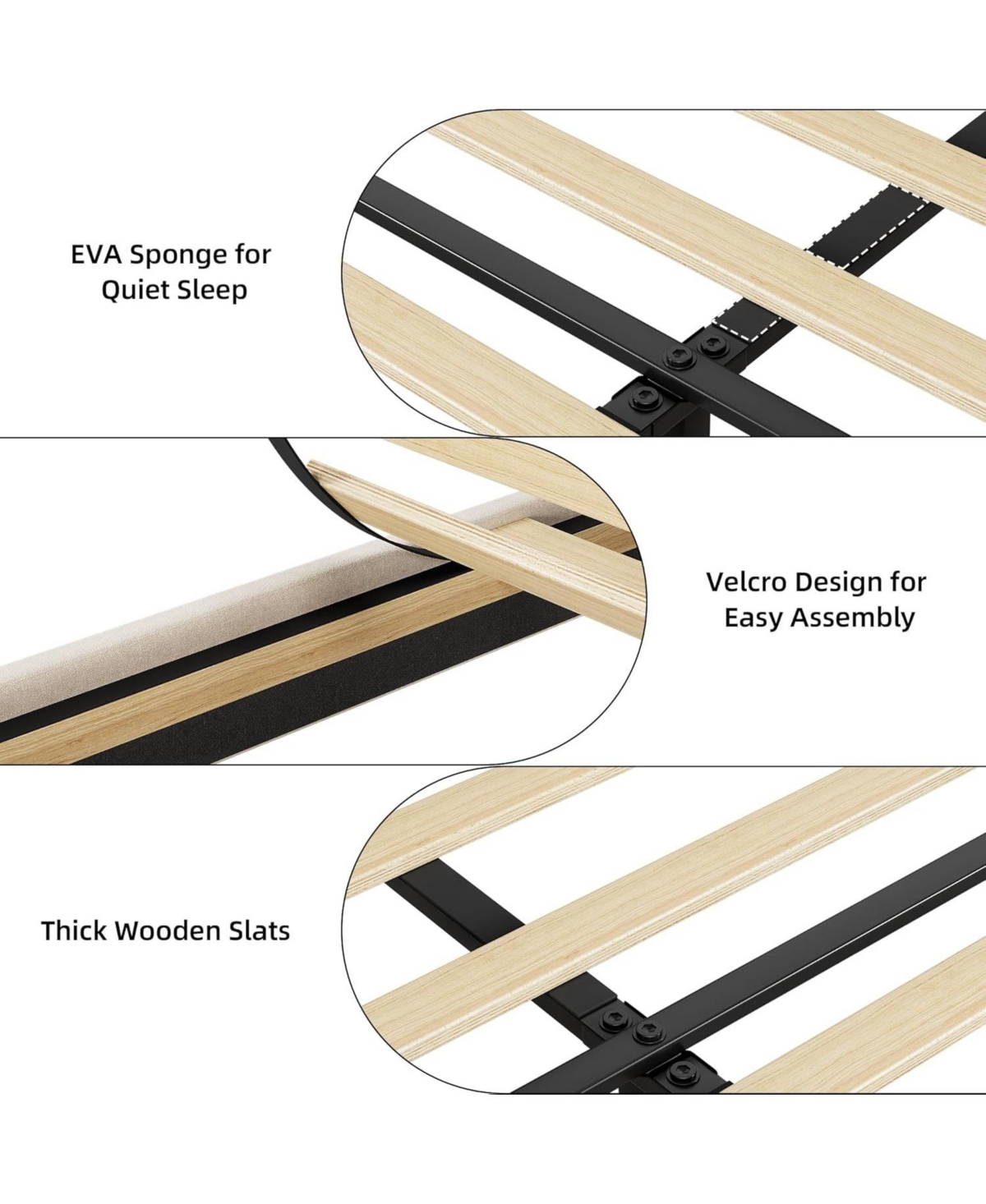 gaomon Upholstered Bed Frame with Storage Headboard and Charging Station, Platform Bed Frame with Drawers, Heavy Duty