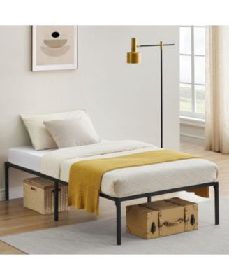 14 Inch Twin Bed Frame No Box Spring Needed, Heavy Duty Metal Platform Bed Frame Twin Size for Bedroom Easy Assembly, Noise Free, Black, Tiwn