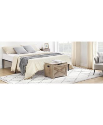 23.6" Wooden Storage Chest Entryway Bench, Toy Organizer Trunk with Safety Hinges for Bedroom and Living Room, Grey