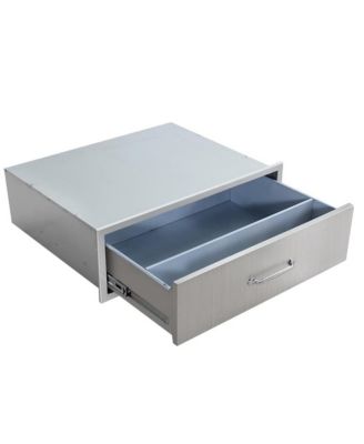 30" Outdoor Kitchen Drawers, Stainless Steel Single-Layer Flush Mount BBQ Drawers for Grill Station