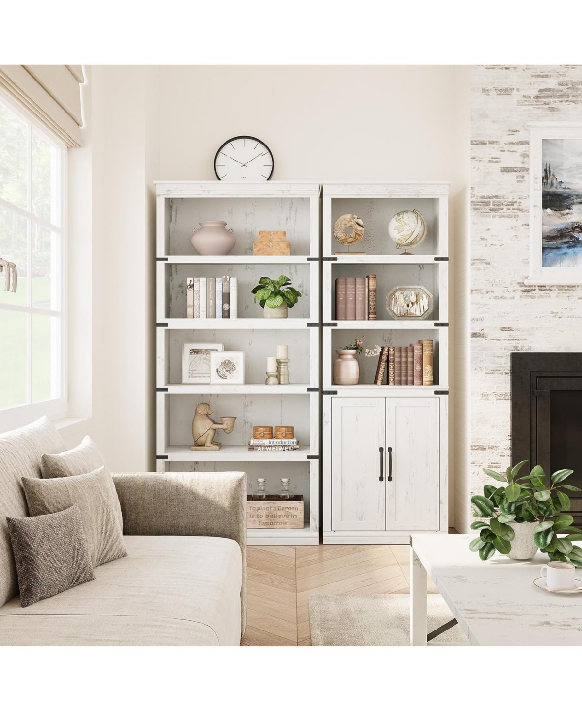 gaomon Farmhouse Bookcase with Doors