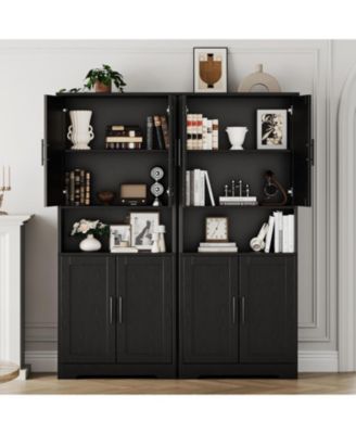 70" Tall Kitchen Pantry Cabinet with Doors and Adjustable Shelves, Freestanding Storage Cabinet, Black