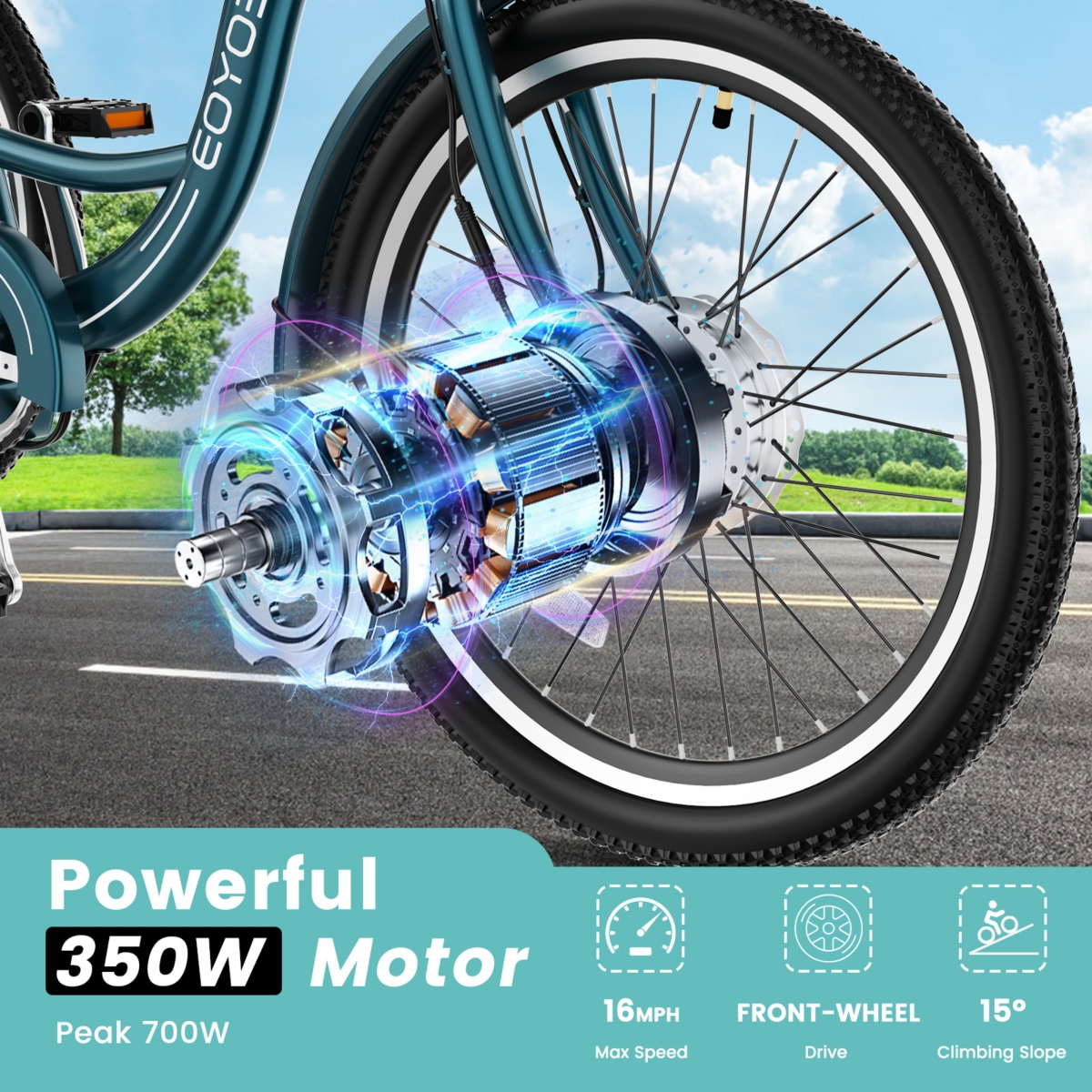 Mooncool 350W Electric Tricycle for Adults